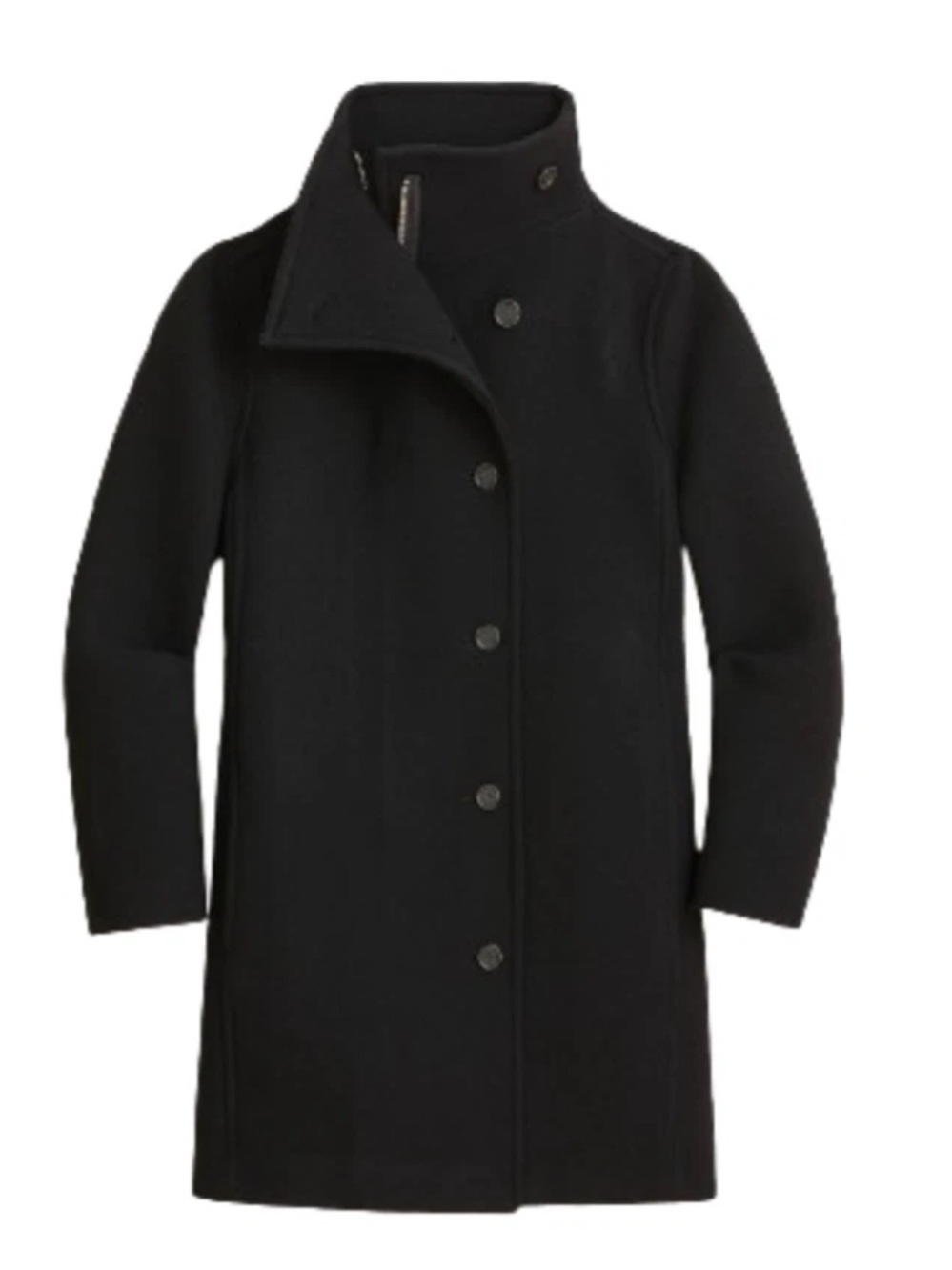 J.Crew Villa Coat in Italian Stadium-Cloth
Wool - Black Size 00 Petite Women’s